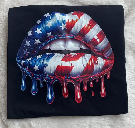 American Flag Lips T-Shirt